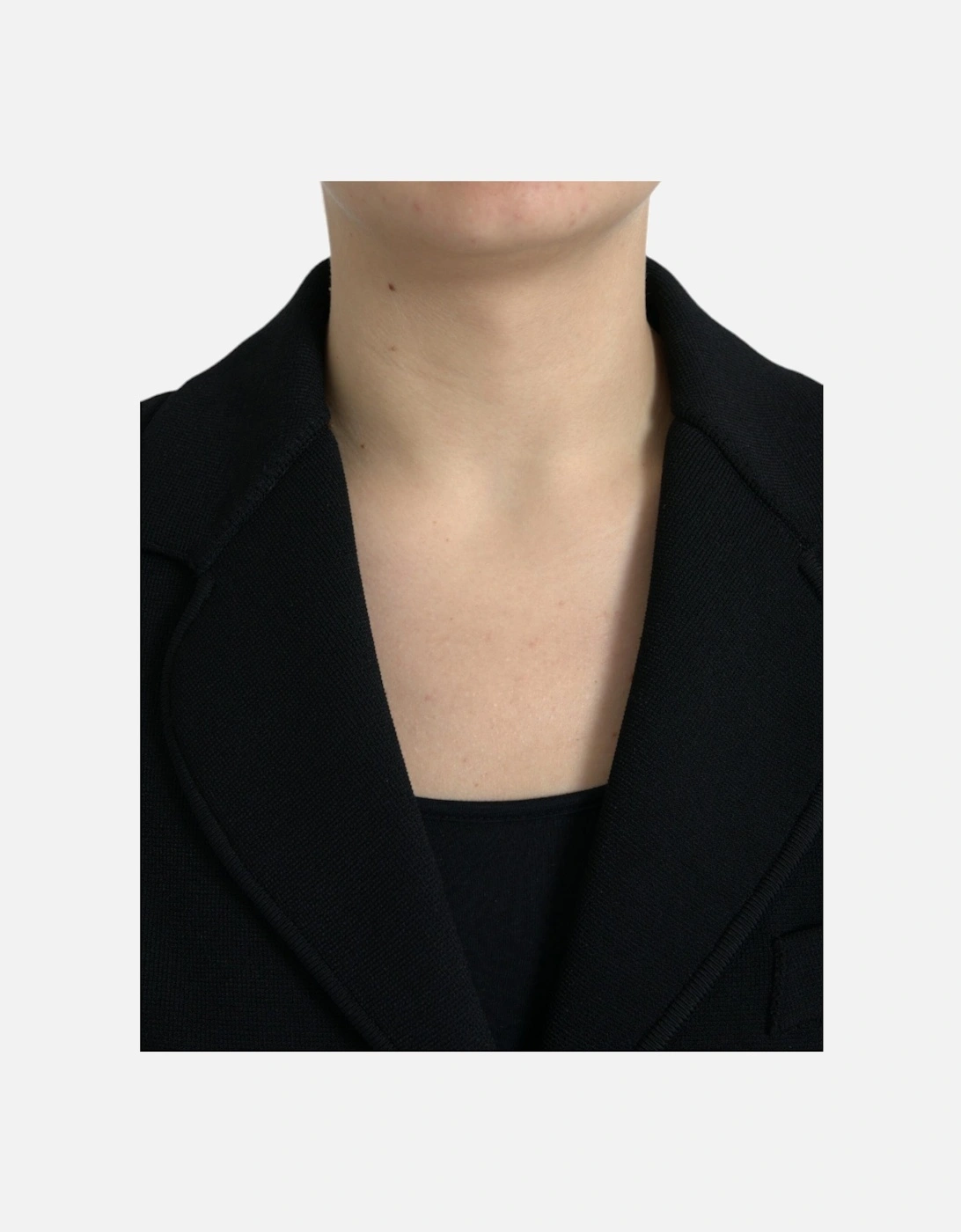 Luxury Black Blazer with Notch Lapels and Button Closure Women Suits