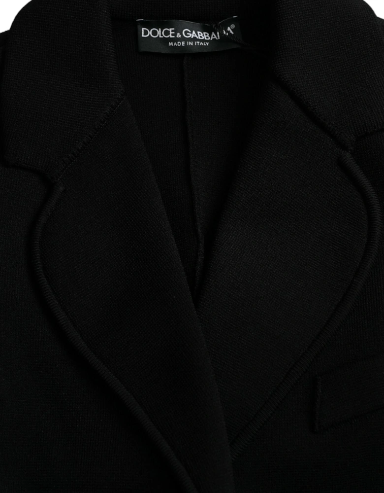 Luxury Black Blazer with Notch Lapels and Button Closure Women Suits
