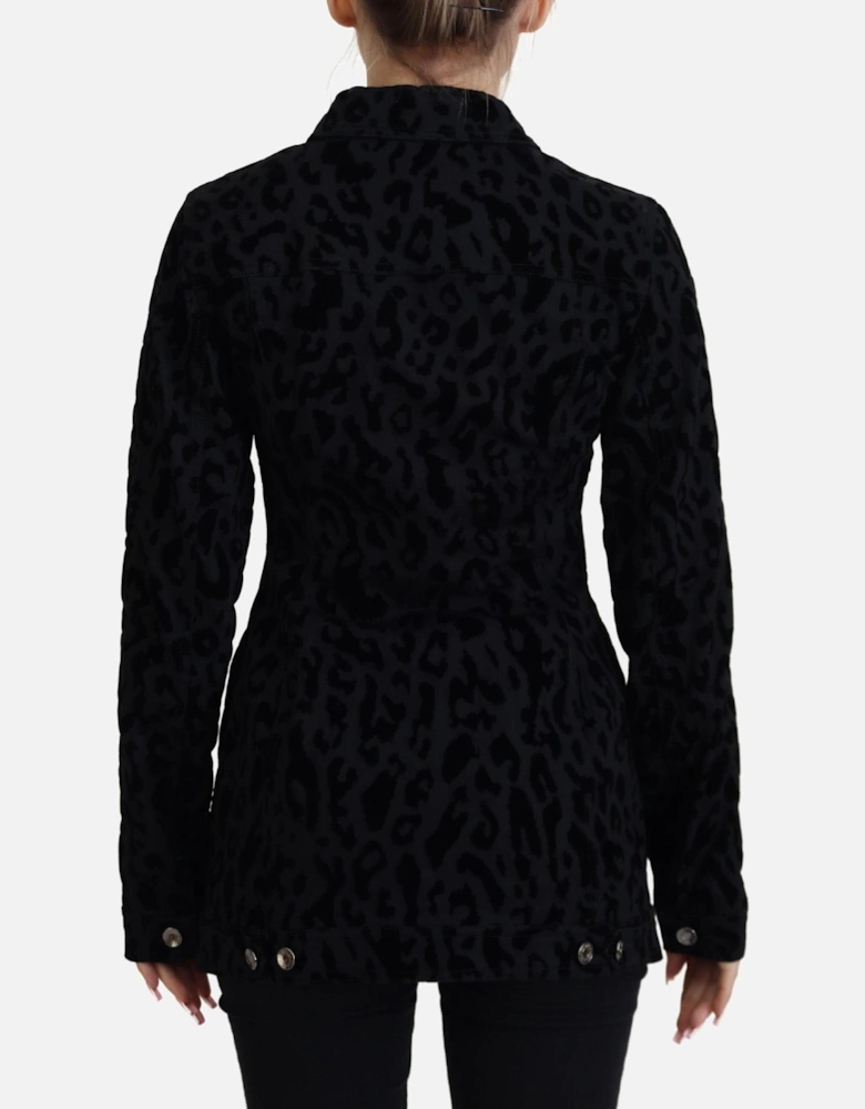 Leopard Velvet Jacket JKT3471 Women - Black Jackets