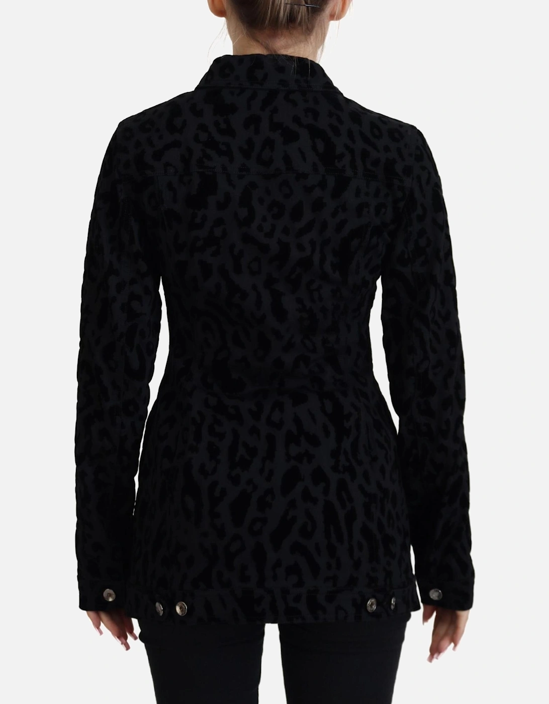 Leopard Velvet Jacket JKT3471 Women - Black Jackets