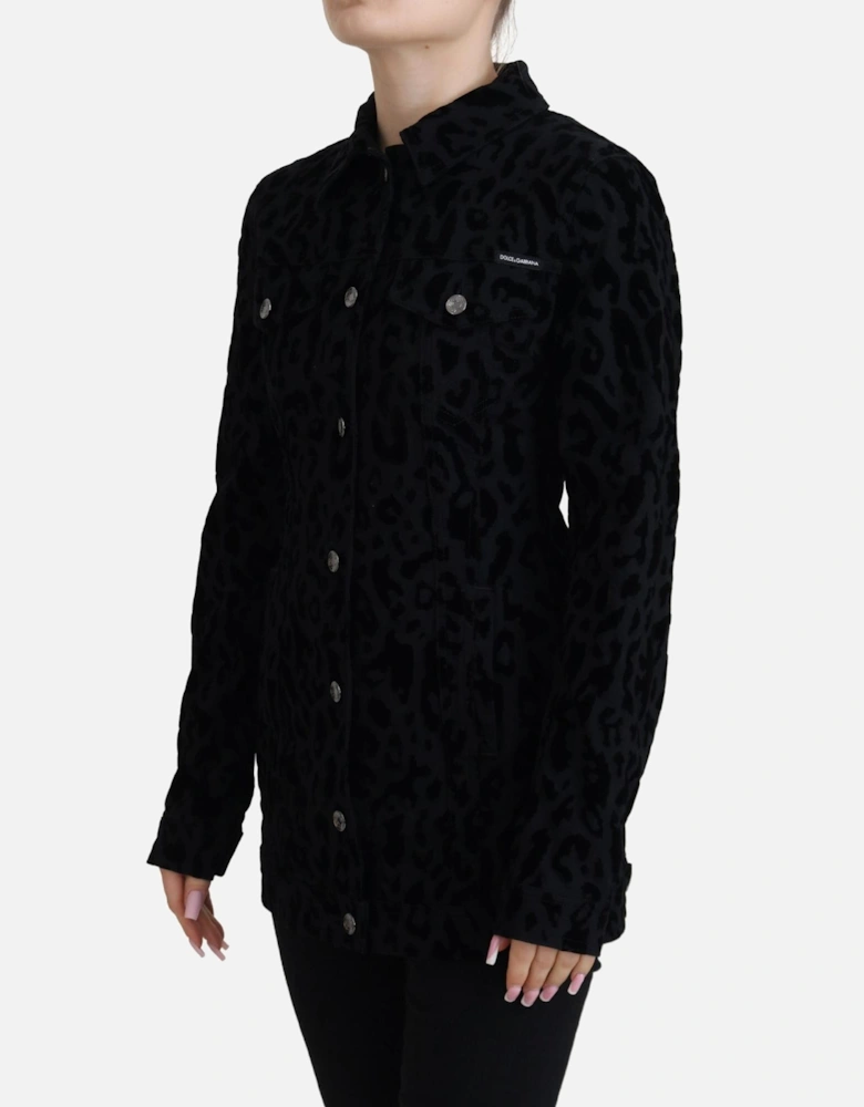 Leopard Velvet Jacket JKT3471 Women - Black Jackets