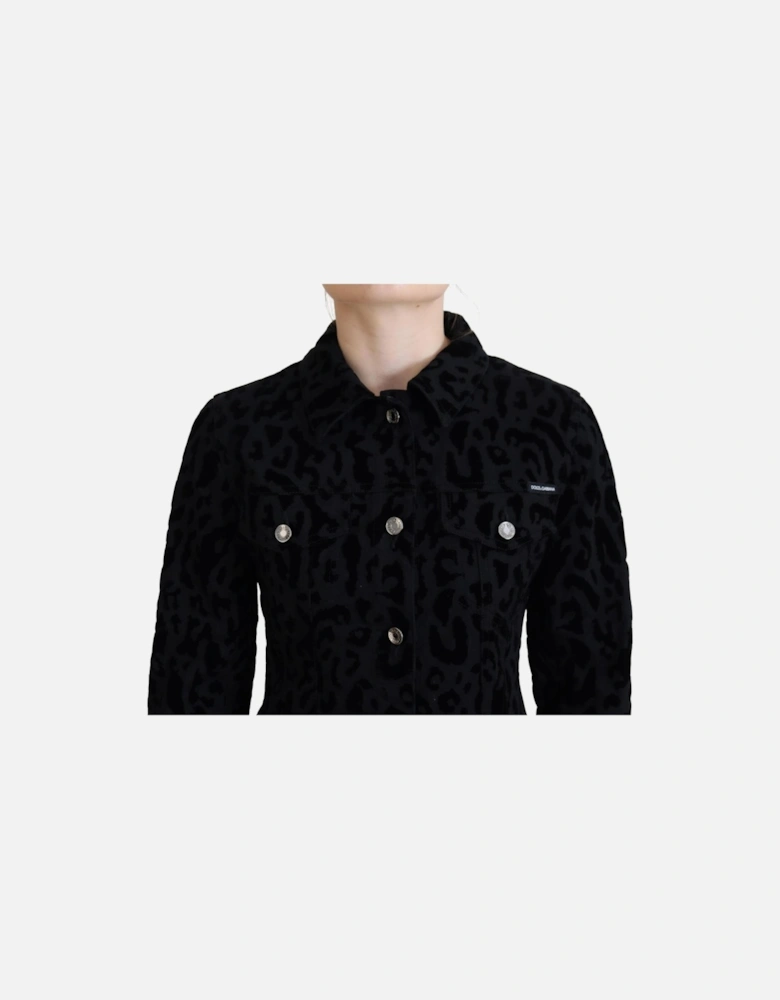 Leopard Velvet Jacket JKT3471 Women - Black Jackets