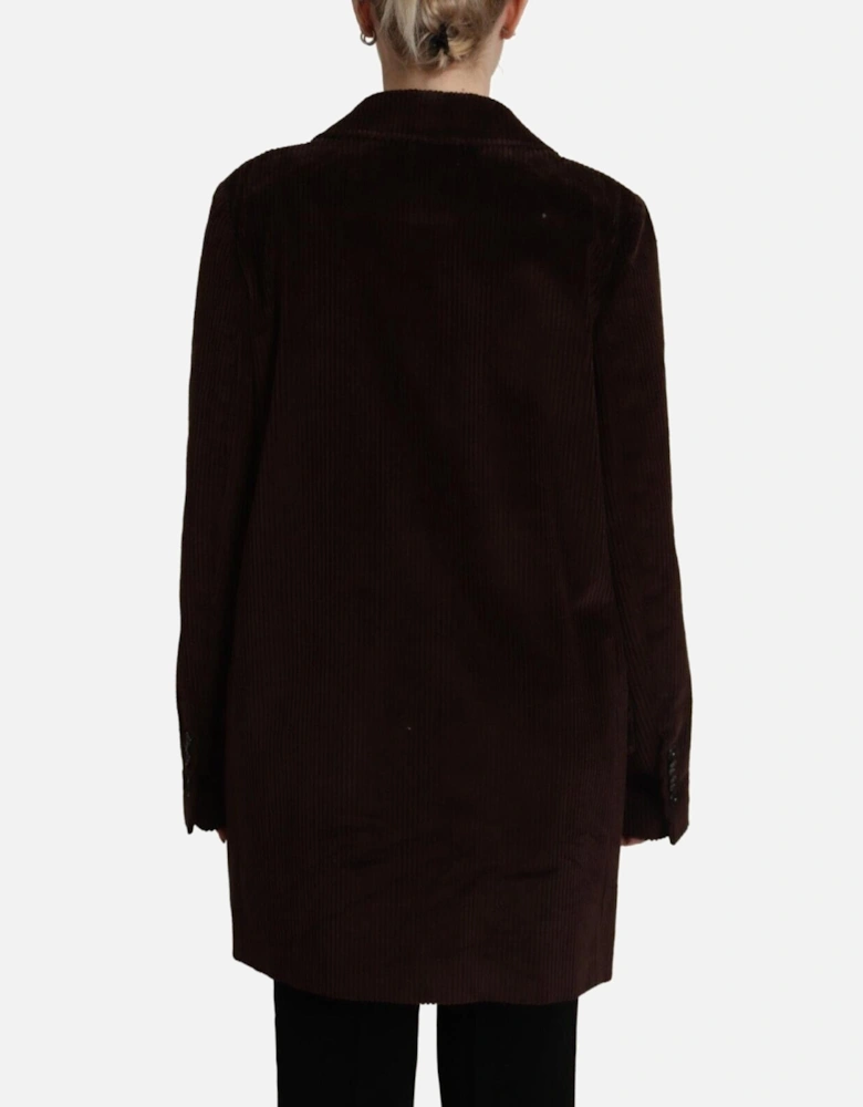 Corduroy Blazer Double Breasted Women - Bordeaux Jackets