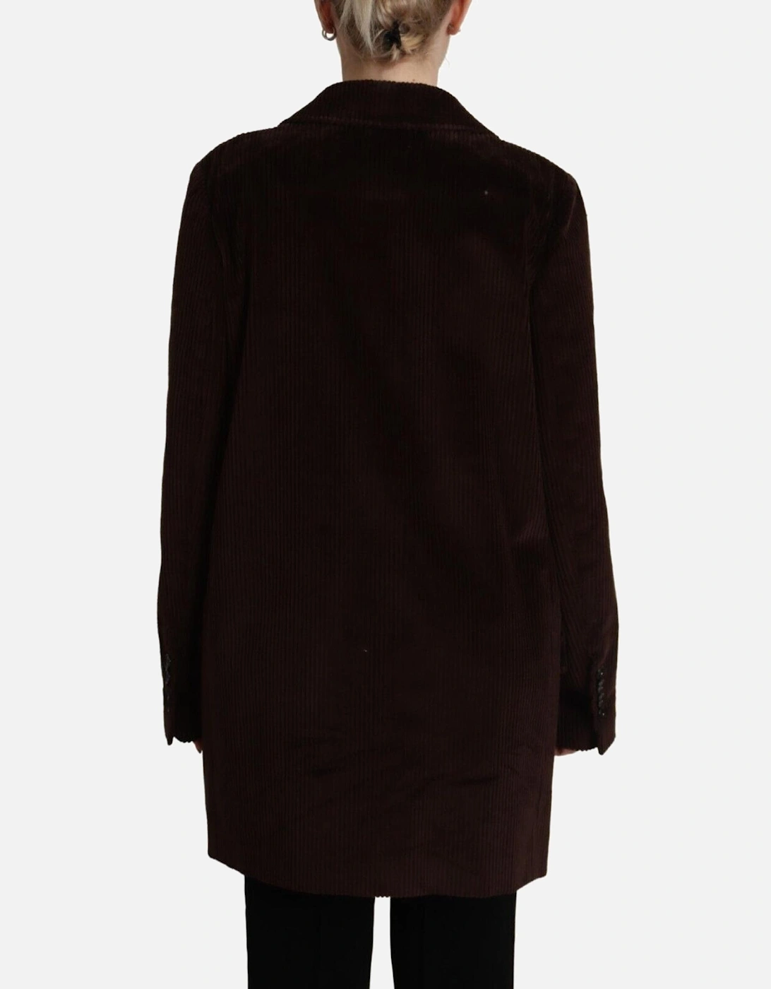 Corduroy Blazer Double Breasted Women - Bordeaux Jackets