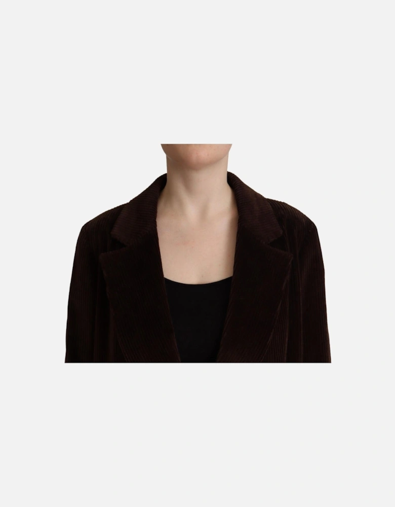 Corduroy Blazer Double Breasted Women - Bordeaux Jackets