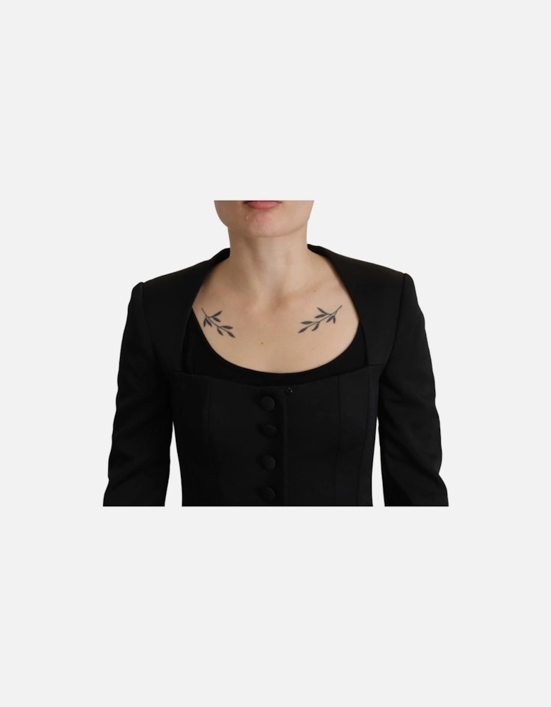 Snap Long Sleeves Slim Fit Jacket Women - Black Jackets