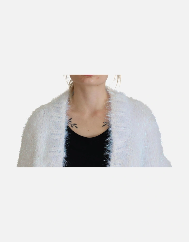Mohair Cardigan Longline Oversized Women - White Jackets