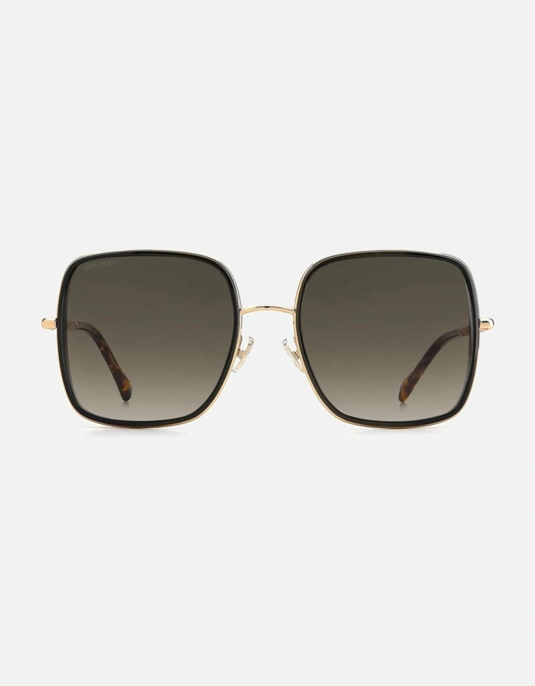 Metal Frame Degraded Brown Lens Sunglasses Women - Gold