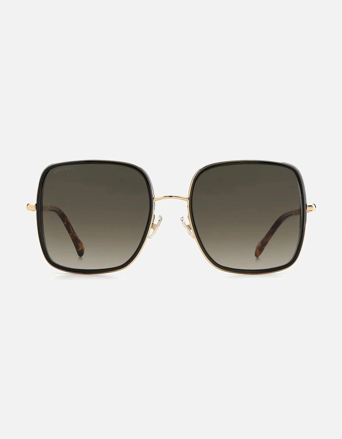 Metal Frame Degraded Brown Lens Sunglasses Women - Gold