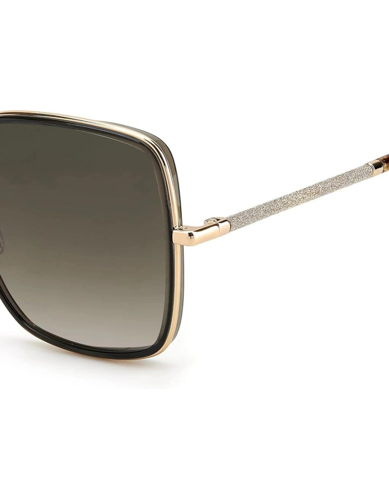 Metal Frame Degraded Brown Lens Sunglasses Women - Gold