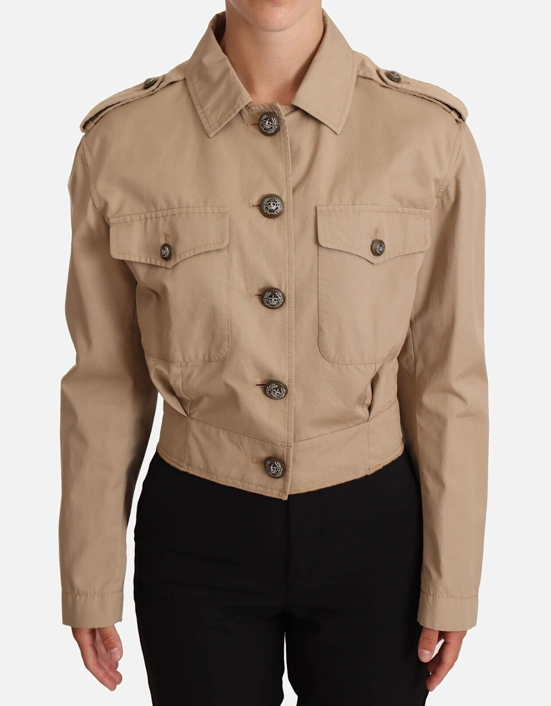 Dolce Gabbana Jacket Casual Military Style Women - Beige Jackets, 5 of 4