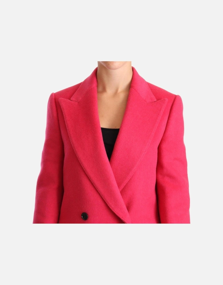 Double Breasted Wool Coat Women - Pink Jackets