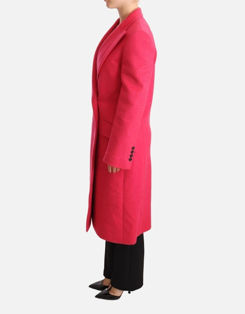 Double Breasted Wool Coat Women - Pink Jackets