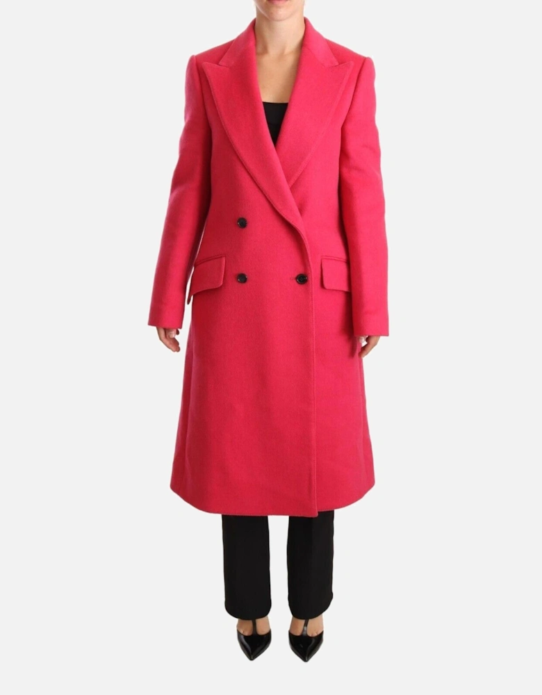 Double Breasted Wool Coat Women - Pink Jackets