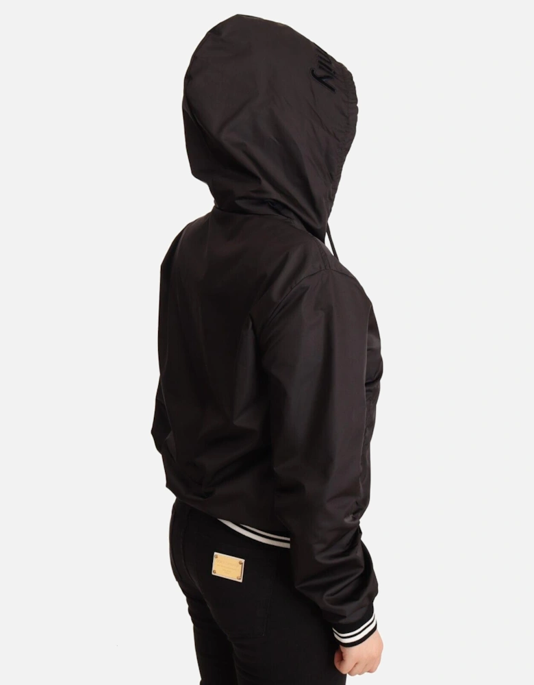 Dolce Gabbana Hooded Jacket King and Queen Patch Women - Black Jackets