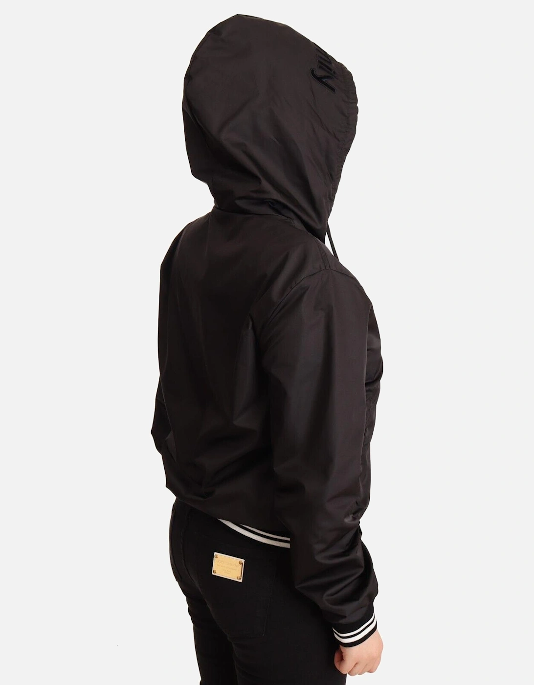 Dolce Gabbana Hooded Jacket King and Queen Patch Women - Black Jackets