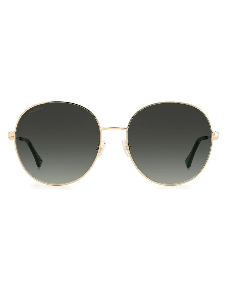Pearl-Embellished Round Metal Sunglasses Women - Bicolor