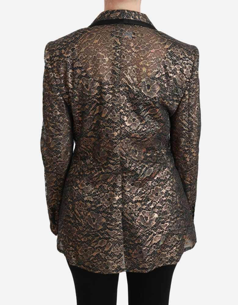 Lace Blazer Metallic Style Women - Gold Jackets
