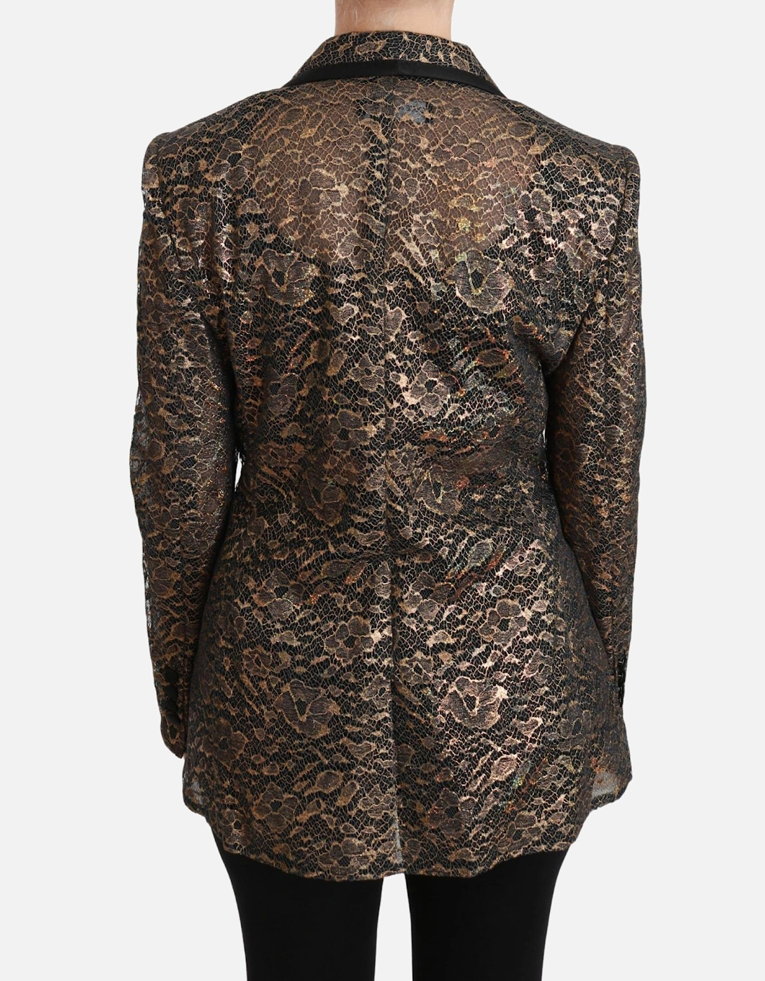 Lace Blazer Metallic Style Women - Gold Jackets