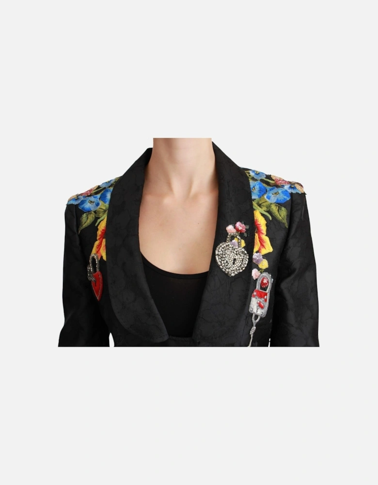 Floral Embroidered Blazer JKT2628 Women - Black Jackets