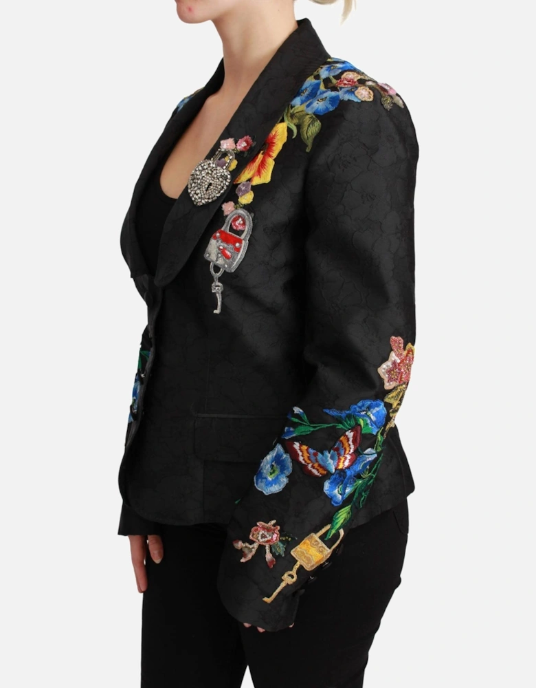 Floral Embroidered Blazer JKT2628 Women - Black Jackets