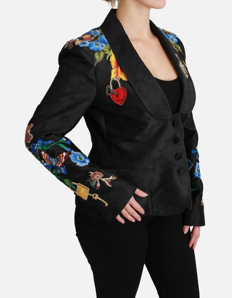 Floral Embroidered Blazer JKT2628 Women - Black Jackets