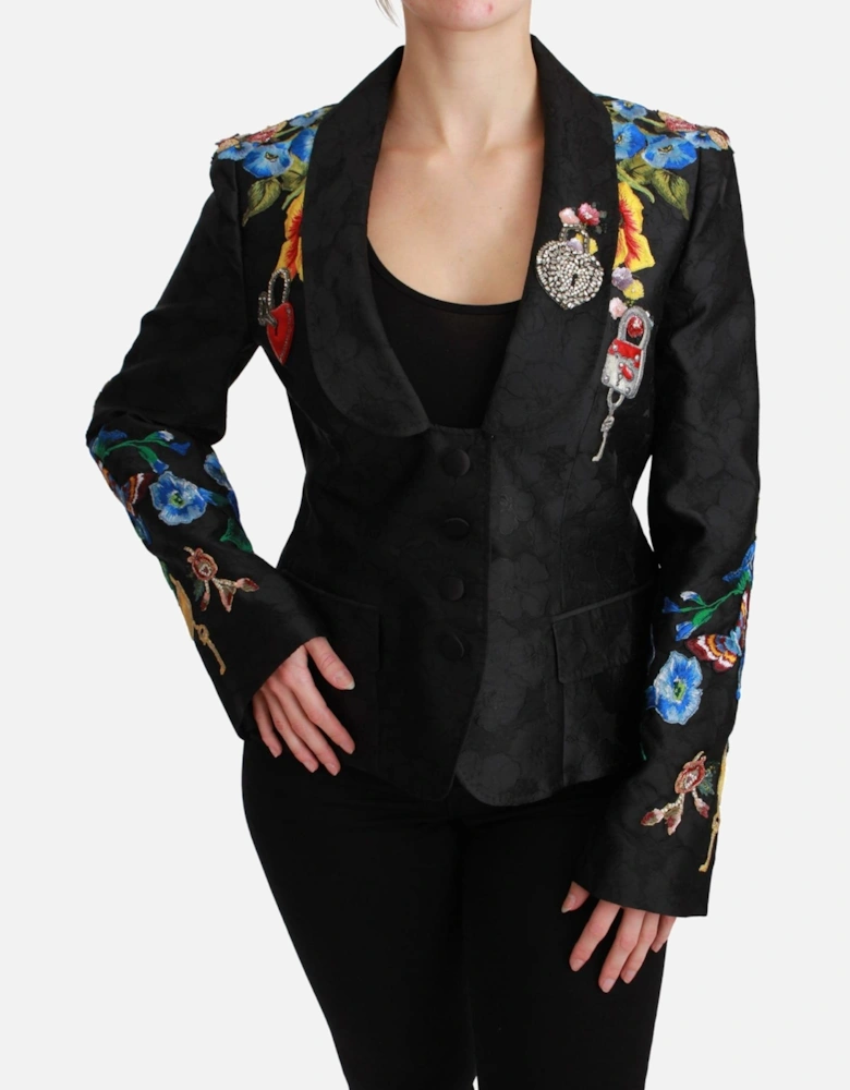 Floral Embroidered Blazer JKT2628 Women - Black Jackets