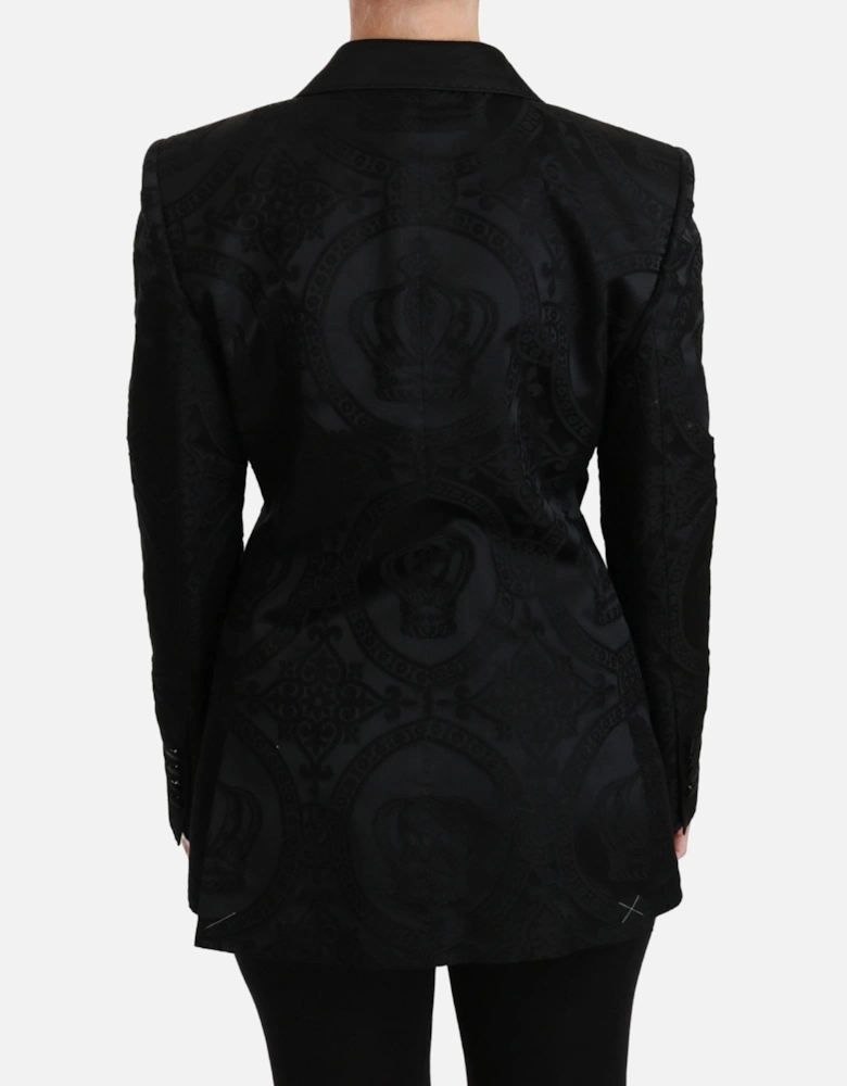 Paisley Embossed DoubleBreasted Blazer Men - Black Jackets