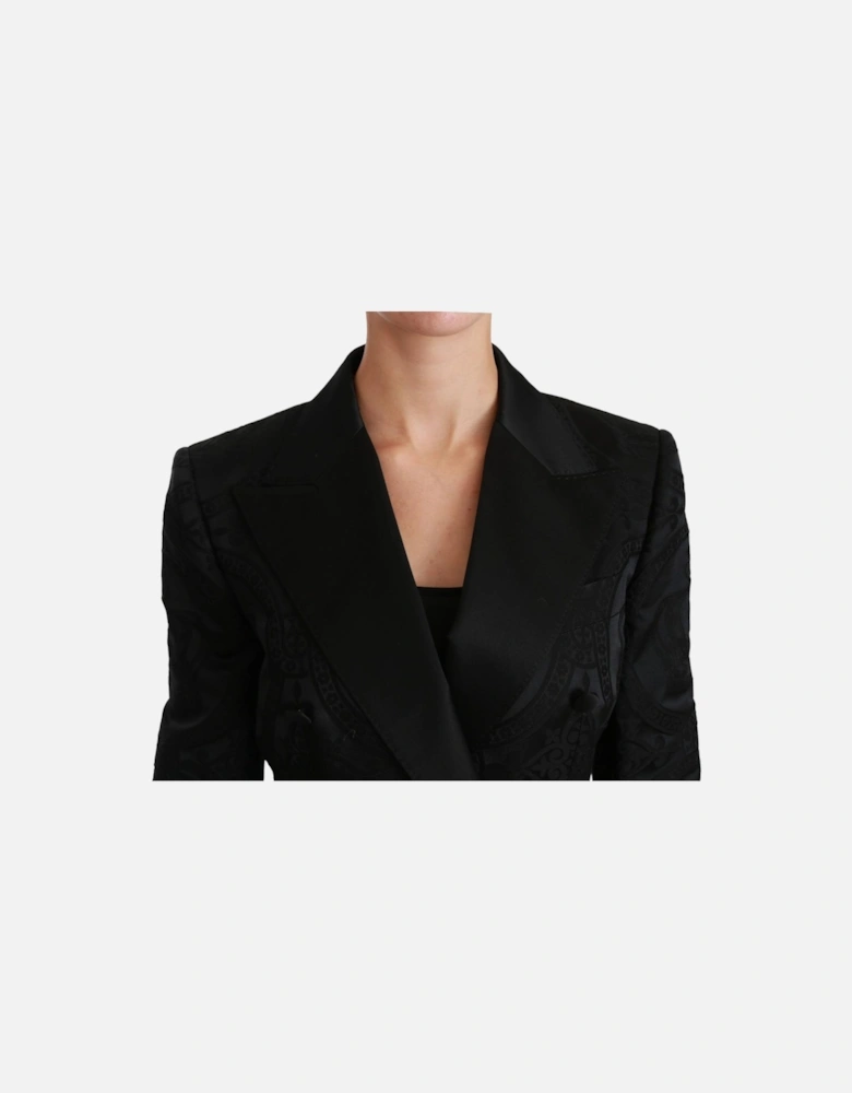 Paisley Embossed DoubleBreasted Blazer Men - Black Jackets
