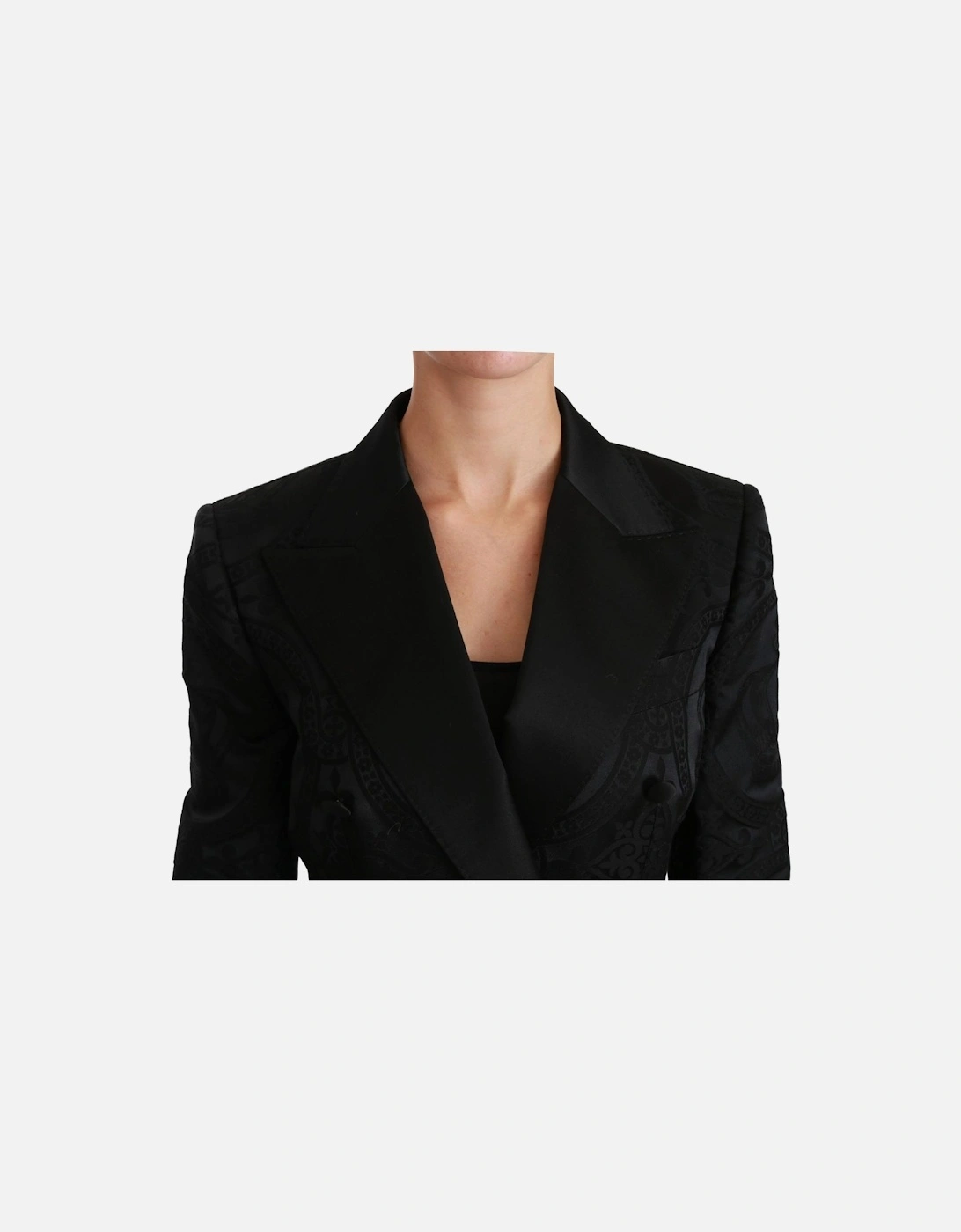 Paisley Embossed DoubleBreasted Blazer Men - Black Jackets