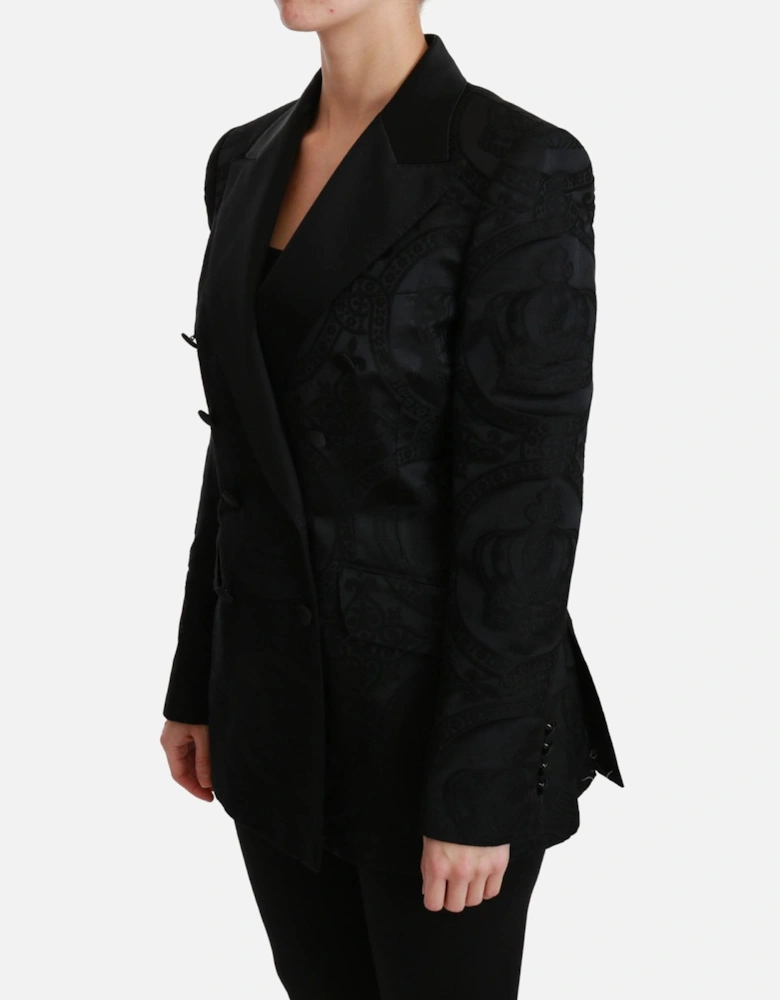 Paisley Embossed DoubleBreasted Blazer Men - Black Jackets