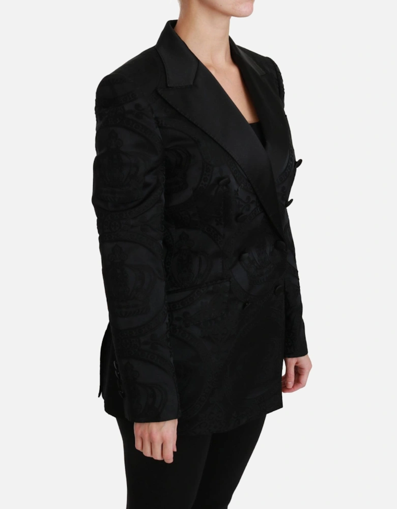 Paisley Embossed DoubleBreasted Blazer Men - Black Jackets