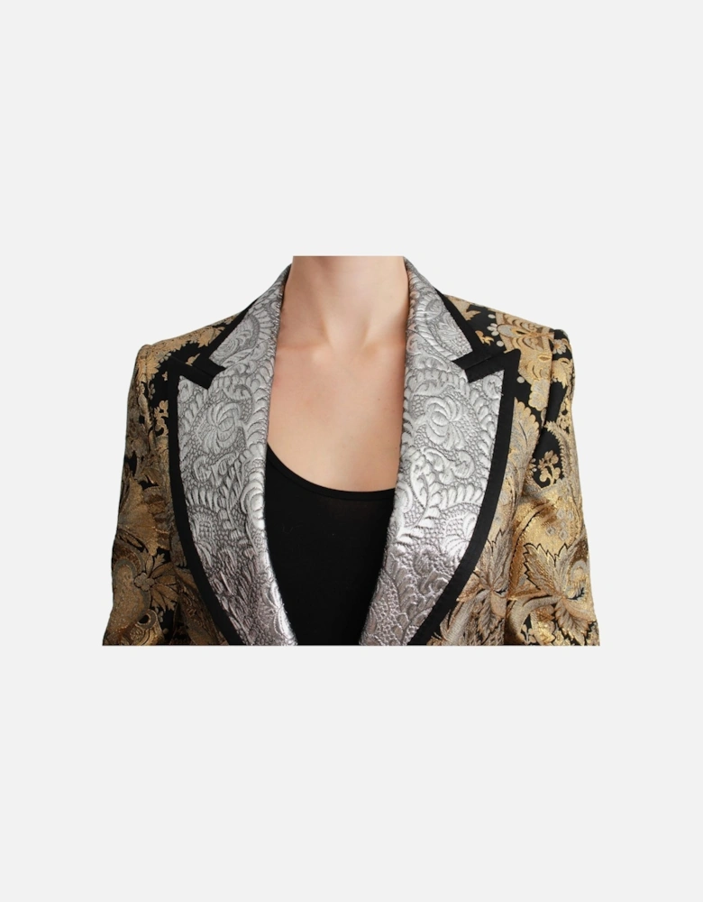 Dolce Gabbana Brocade Blazer Floral Pattern Women - Gold Jackets