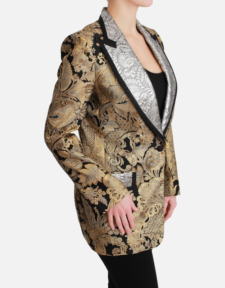 Dolce Gabbana Brocade Blazer Floral Pattern Women - Gold Jackets
