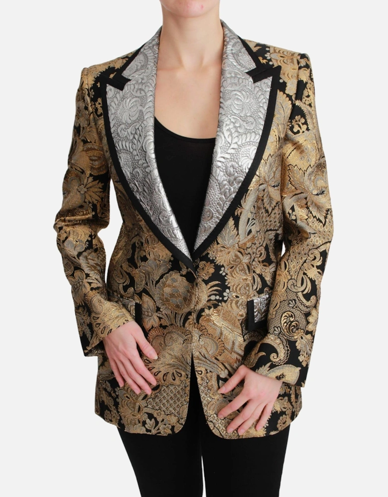 Dolce Gabbana Brocade Blazer Floral Pattern Women - Gold Jackets
