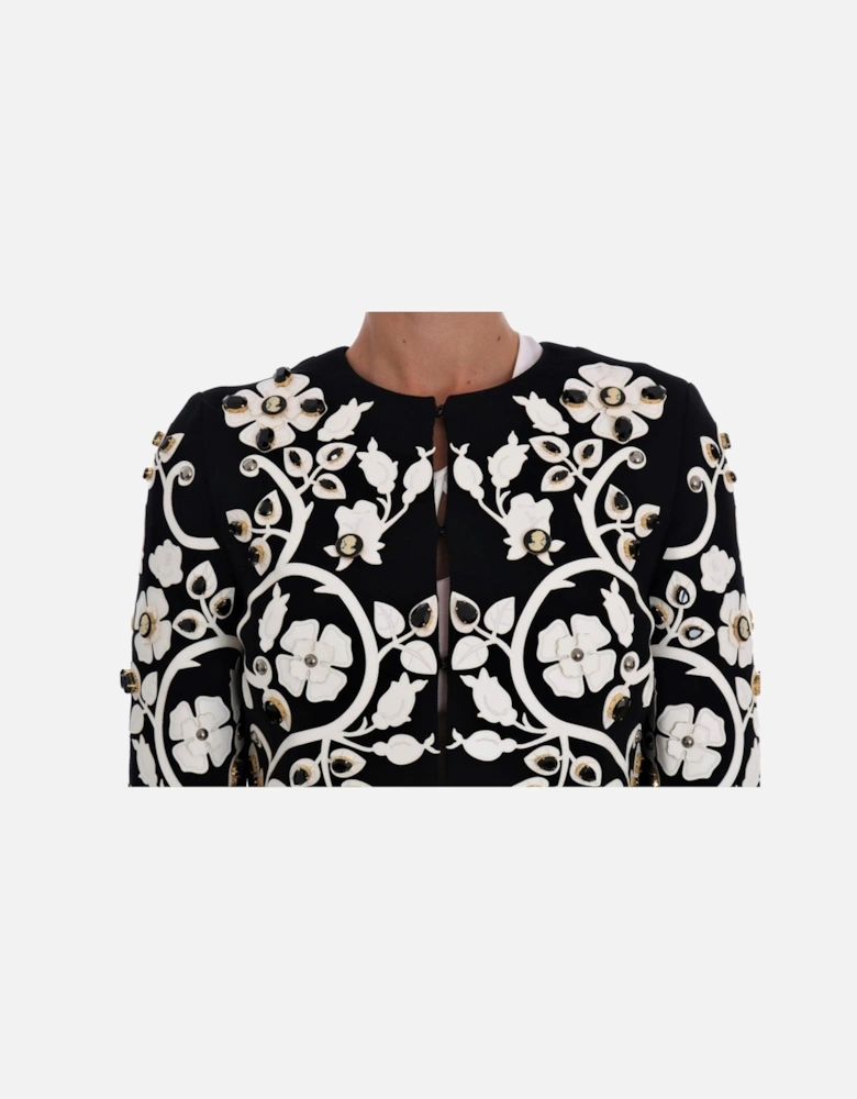 Dolce Gabbana Floral Embellished Jacket Women - Blackwhite Jackets