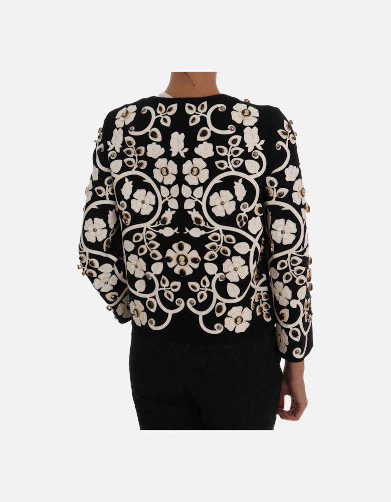 Dolce Gabbana Floral Embellished Jacket Women - Blackwhite Jackets