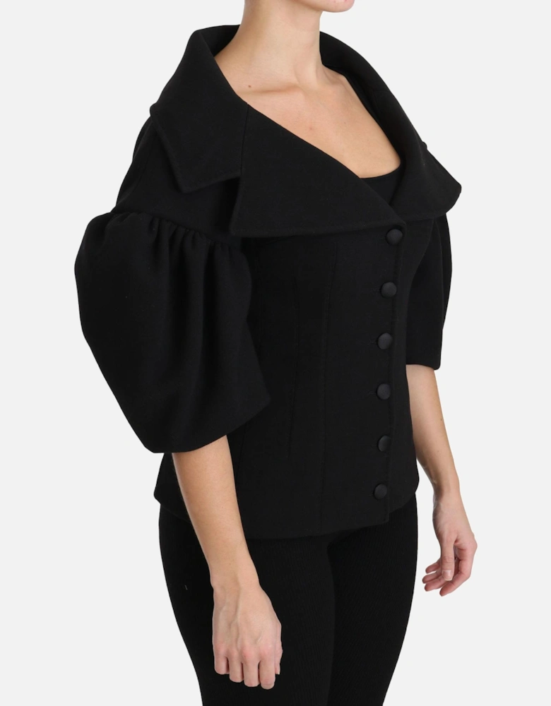 Balloon Sleeve Jacket Black Women Jackets