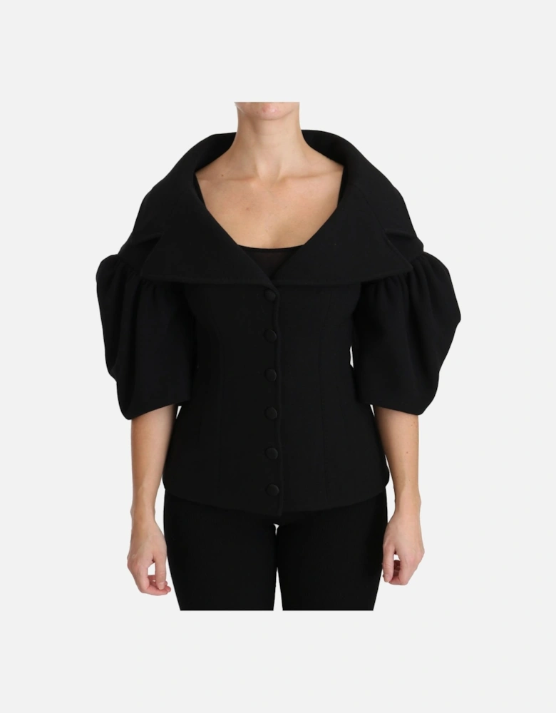 Balloon Sleeve Jacket Black Women Jackets