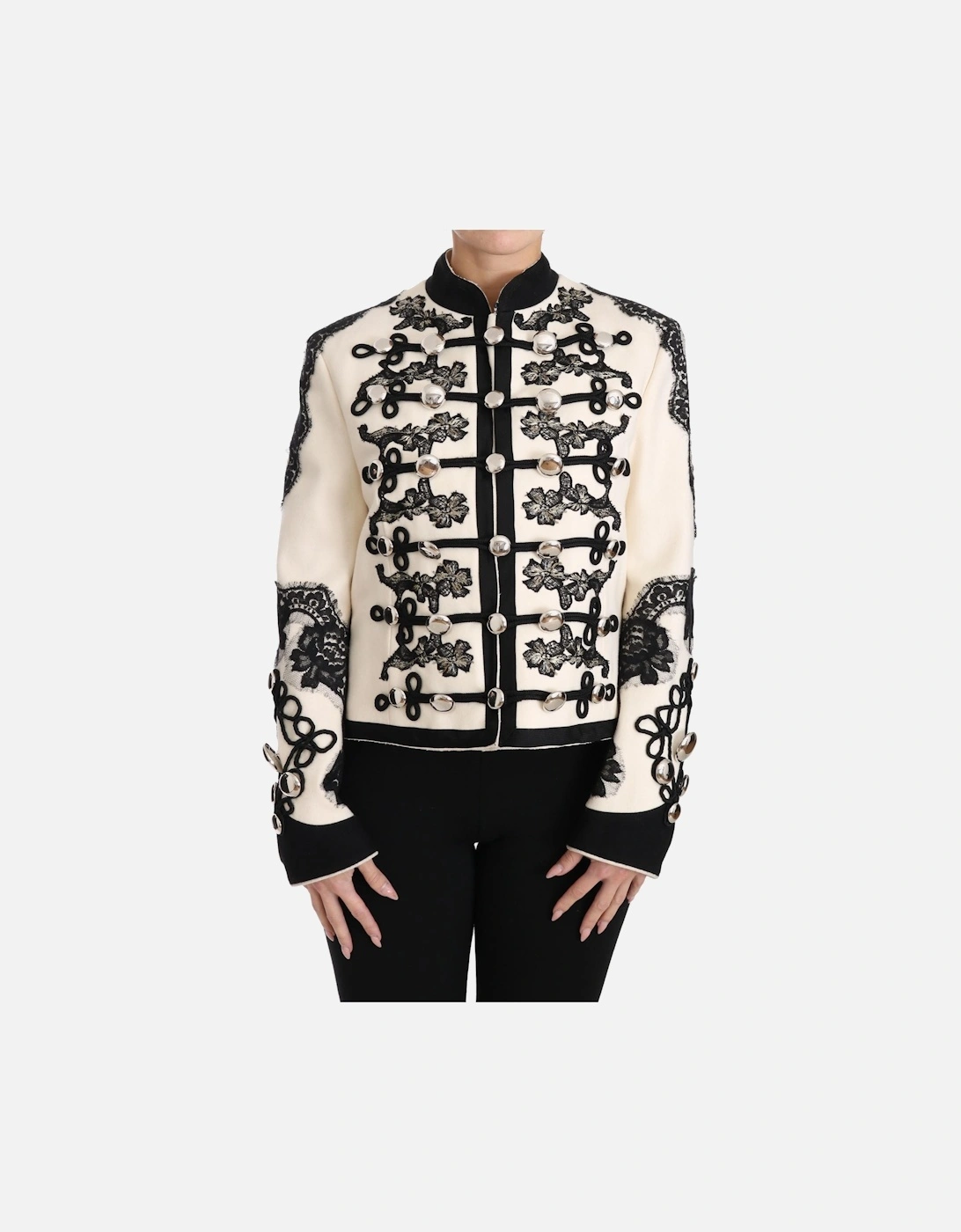 Military Jacket Lace Detailing Women - White Jackets, 7 of 6