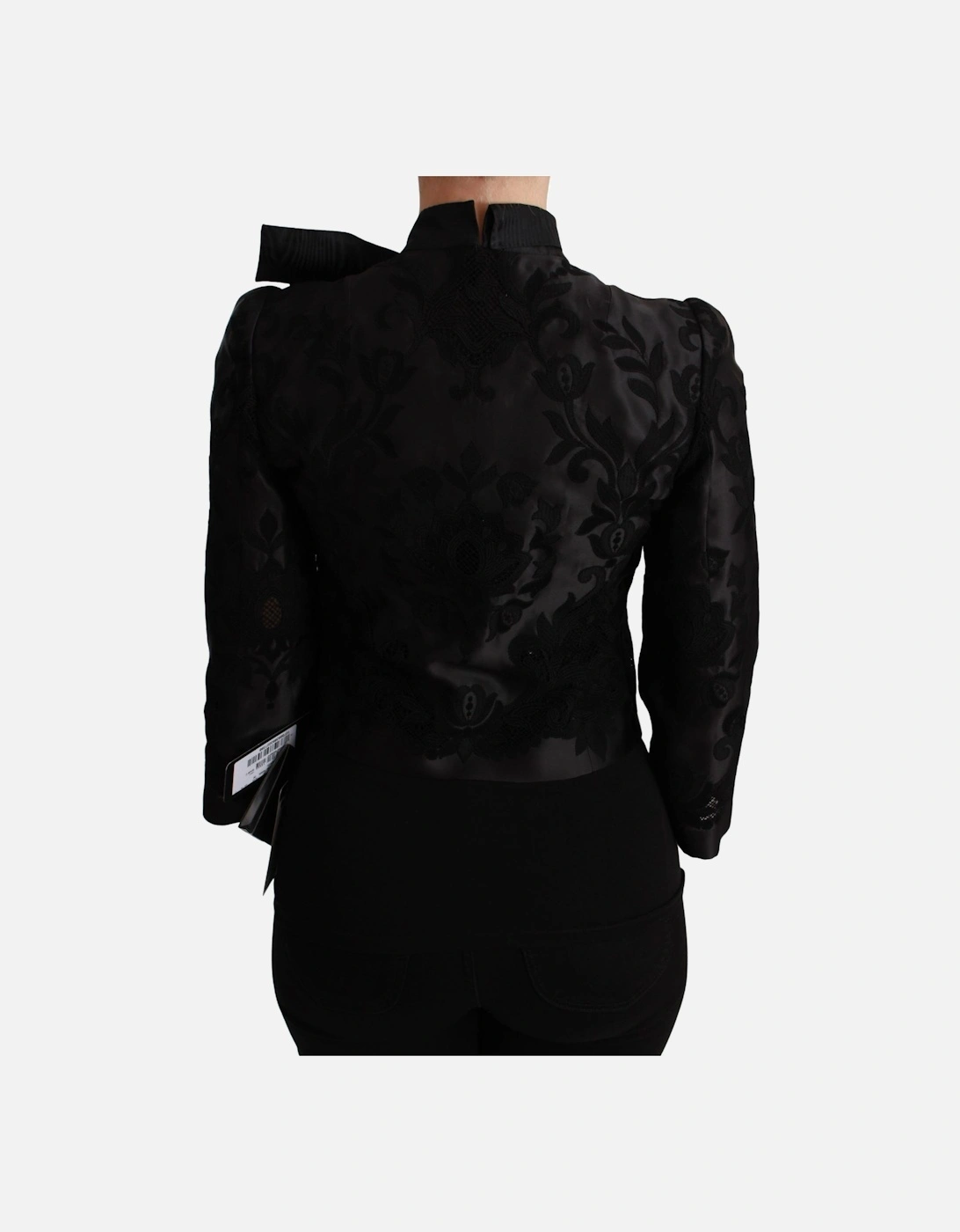 Floral Embroidered Blazer Jacket Women - Black Suits