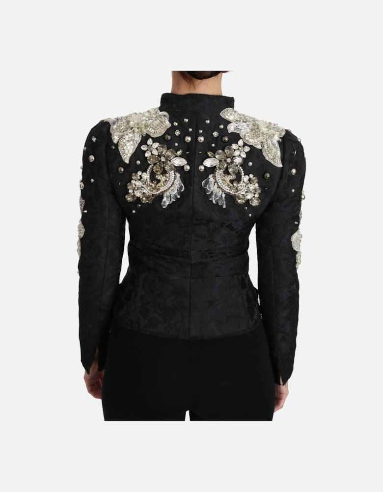Embellished Brocade Jacket Black Women Jackets