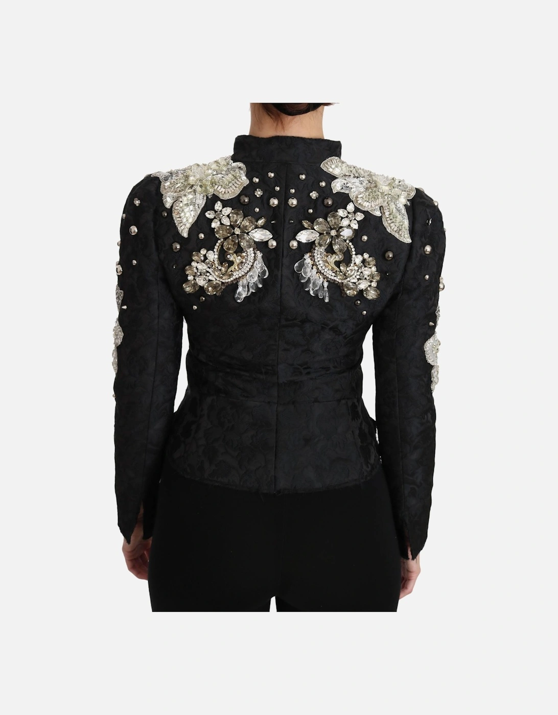 Embellished Brocade Jacket Black Women Jackets
