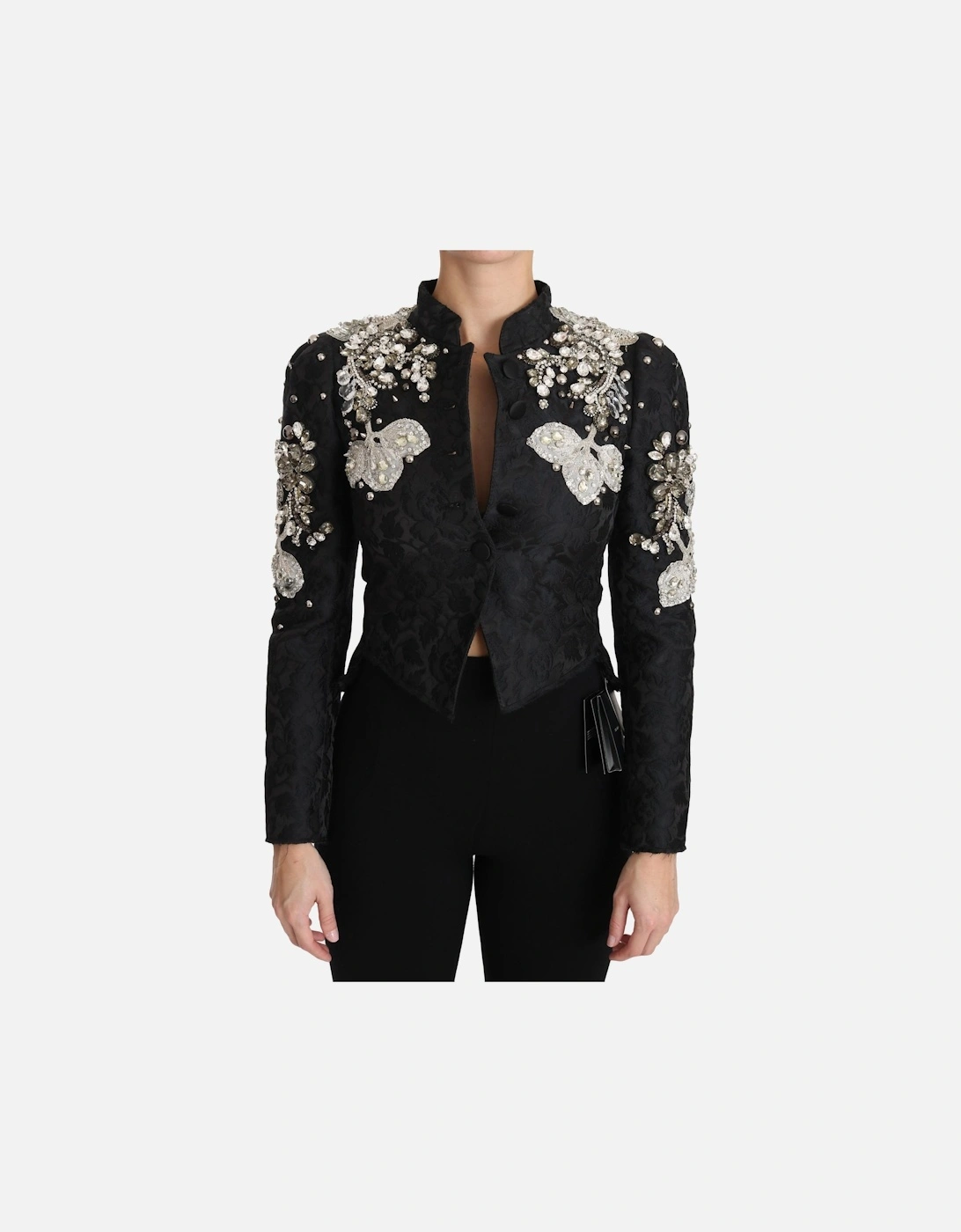 Embellished Brocade Jacket Black Women Jackets, 7 of 6