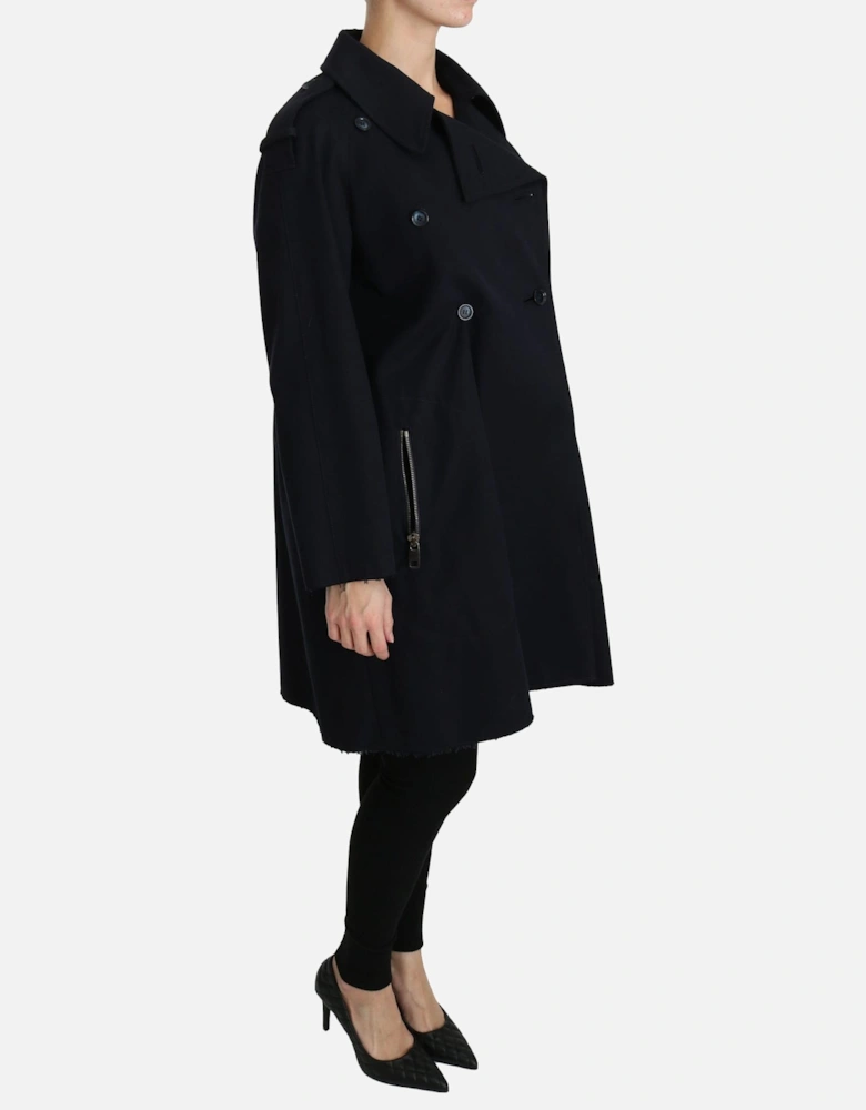 Dolce Gabbana Double Breasted Wool Coat Women - Blue Jackets
