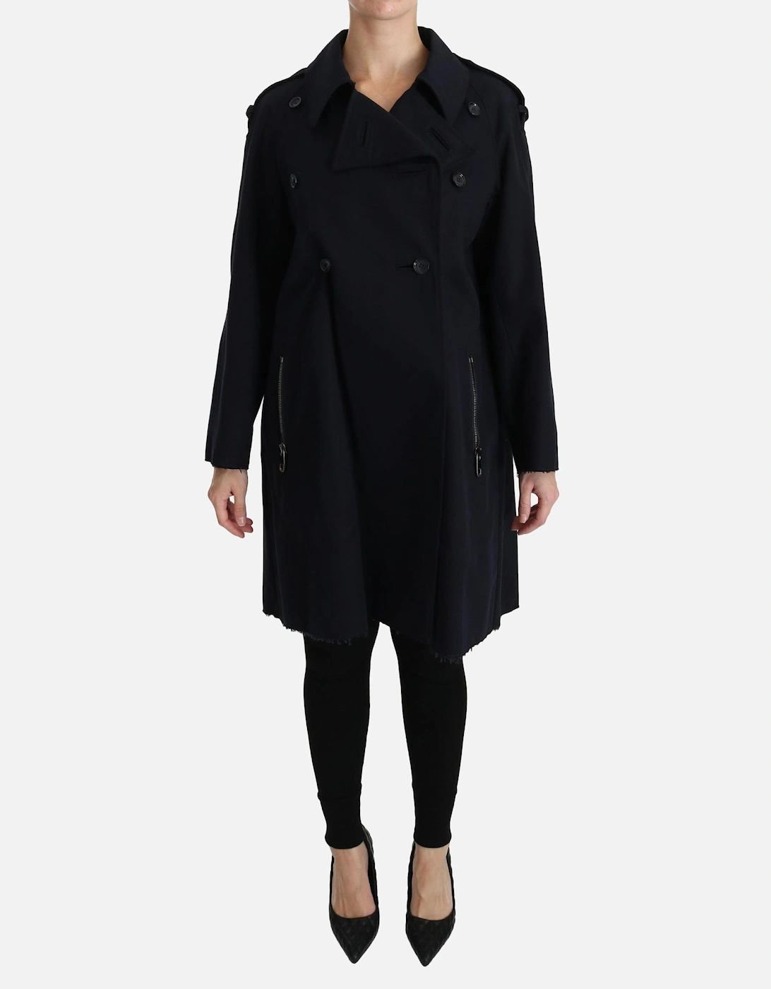 Dolce Gabbana Double Breasted Wool Coat Women - Blue Jackets, 7 of 6