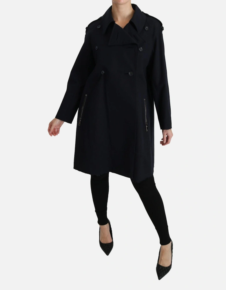 Dolce Gabbana Double Breasted Wool Coat Women - Blue Jackets