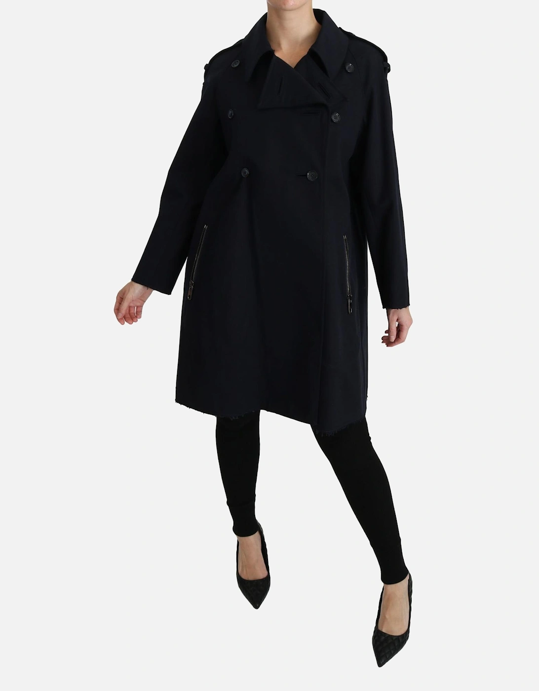 Dolce Gabbana Double Breasted Wool Coat Women - Blue Jackets