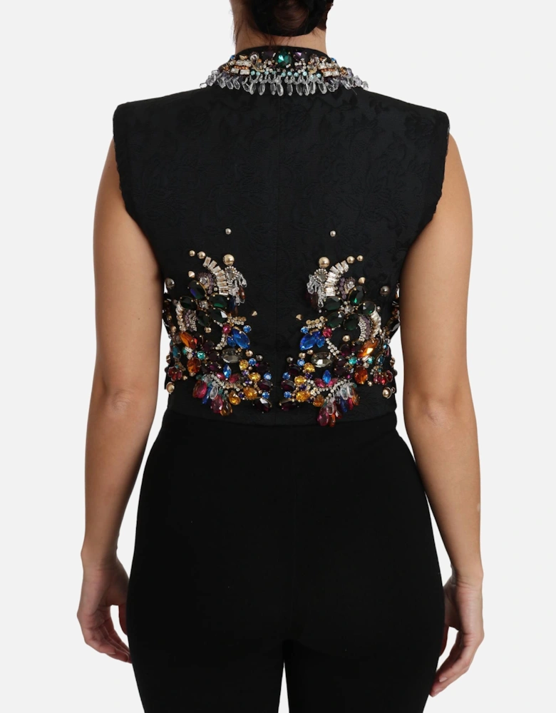 Embellished Crystal Vest Women - Black