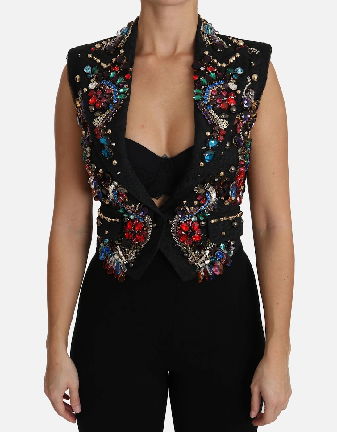 Embellished Crystal Vest Women - Black, 7 of 6